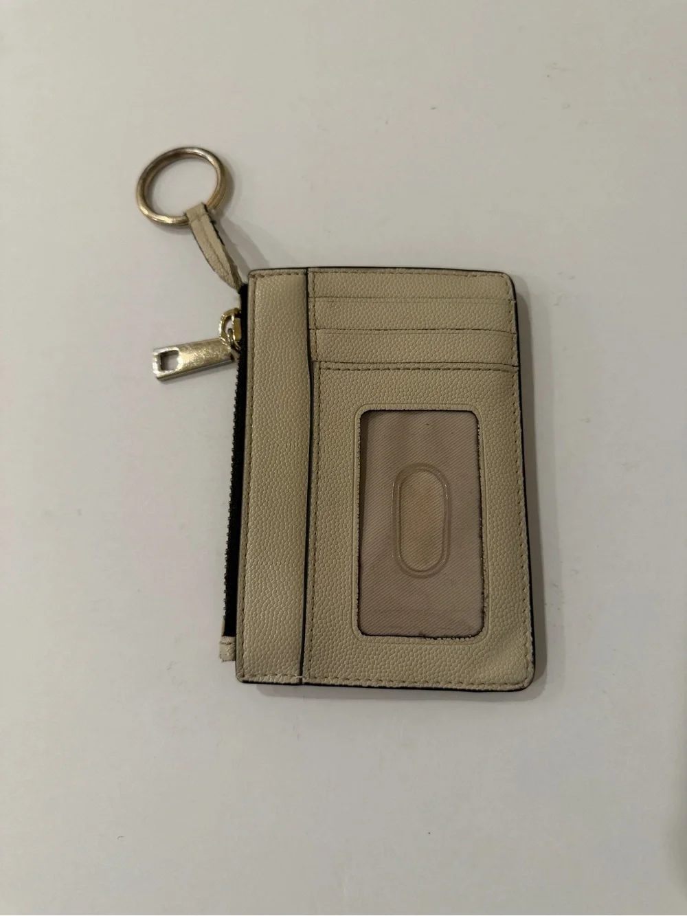 Marc Jacobs Cream Card Holder Key Ring Wallet